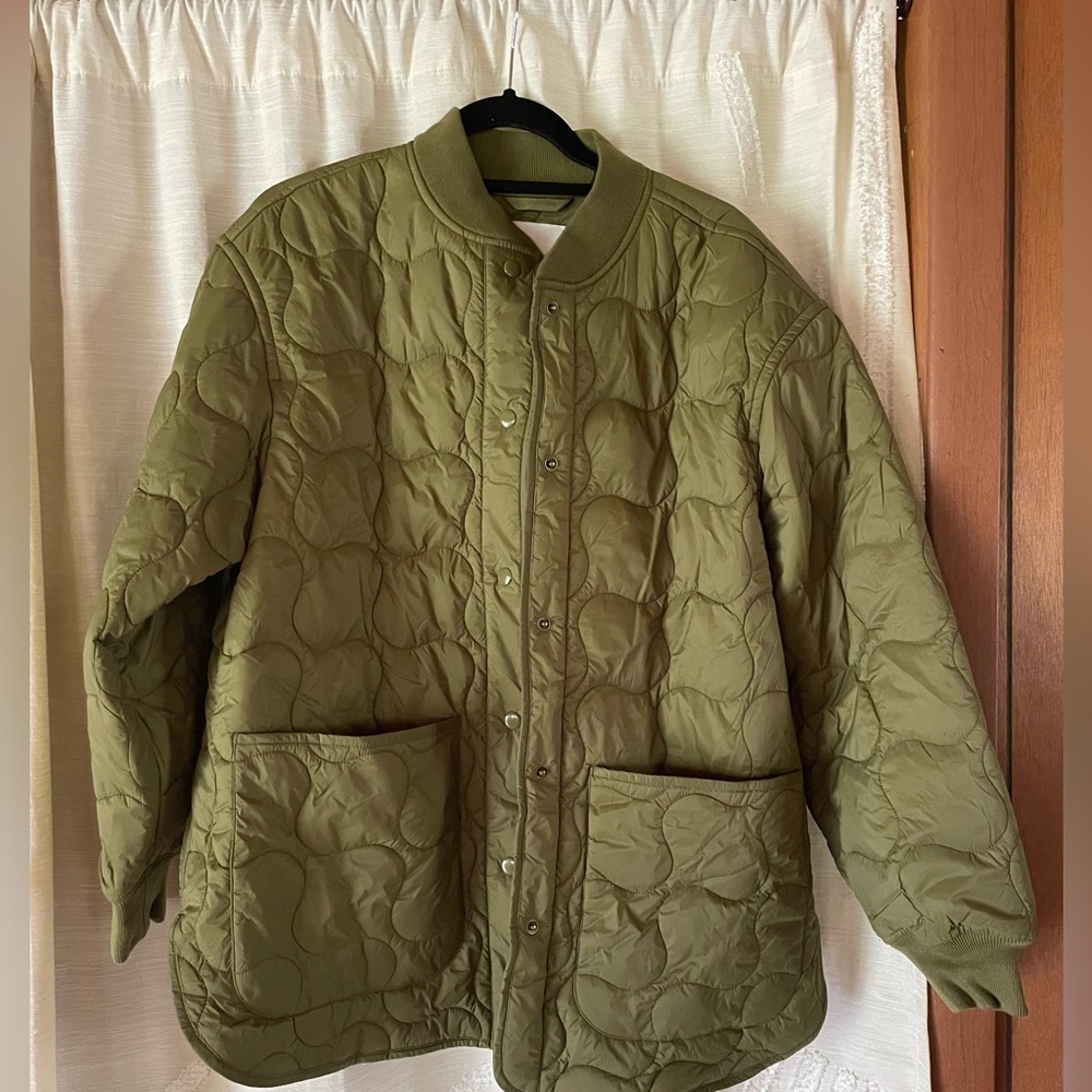 Madewell oversized quilted bomber jacket size large